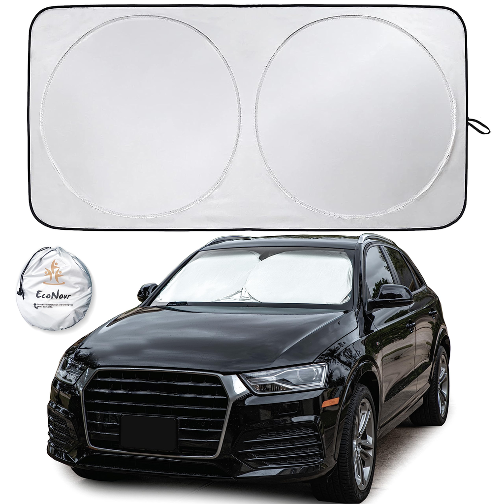 Large Folding Windshield Shade - Black