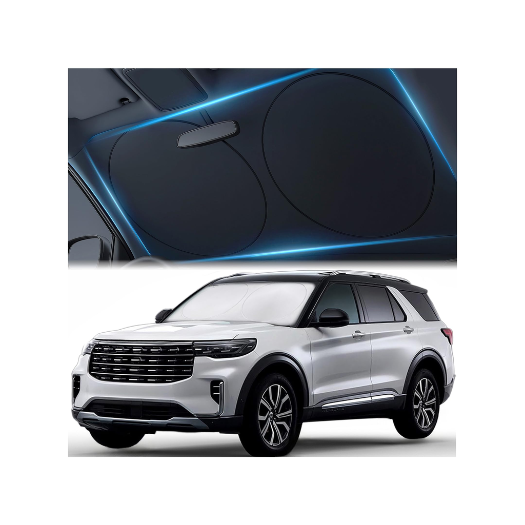 Modern Roll Up Car Shade - Navy